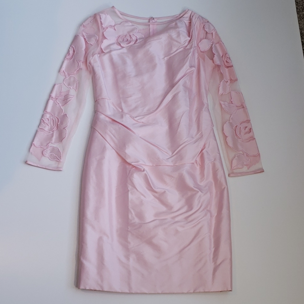 New 100% Silk Marisa Baratelli Pink Midi Dress